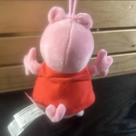 Fiesta Peppa Pig Plush Stuffed Animal Doll Toy 8” Pink in red dress W/ Tush tags - Picture 5 of 5
